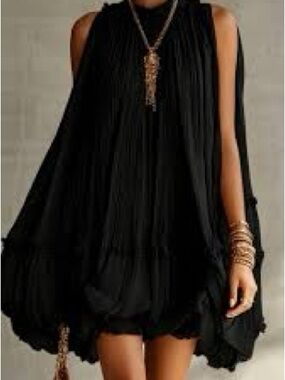 Free People Black Sleeveless Mini Dress sz Small